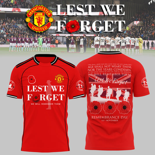 🌺 Manchester United FC 🌺 Lest We Forget 2025 Limited Edition Combo TShirt