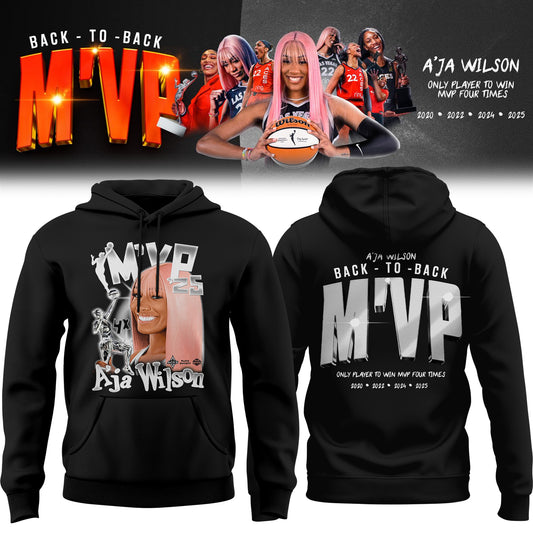 Unisex Las Vegas Aces A’ja Wilson Playa Society Black 2025 WNBA MVP Hoodie