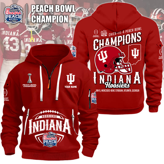 Indiana Hoosiers Champions Peach Bowl 2025/26 Half Zip Hoodie