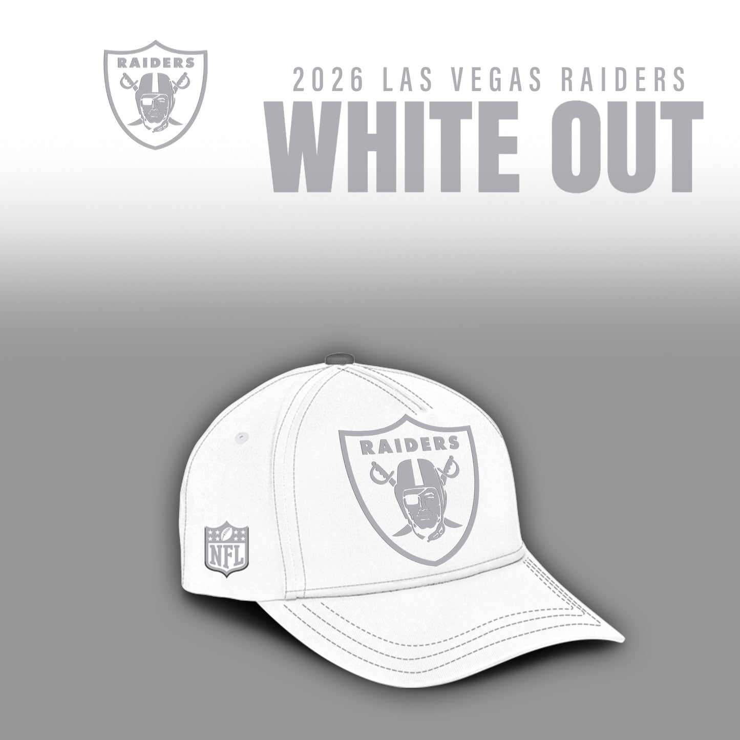 Las Vegas Raiders 2025 Winter White Out Combo Hoodie