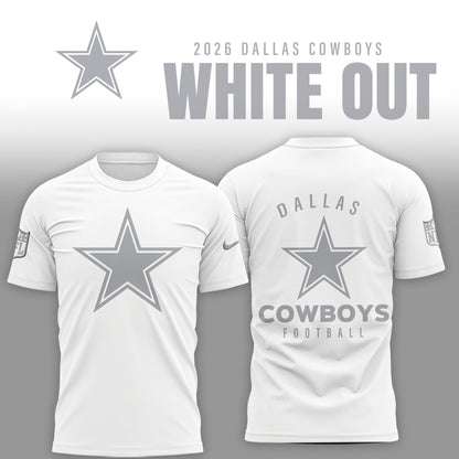 Dallas Cowboys 2025 Winter White Out Combo TShirt