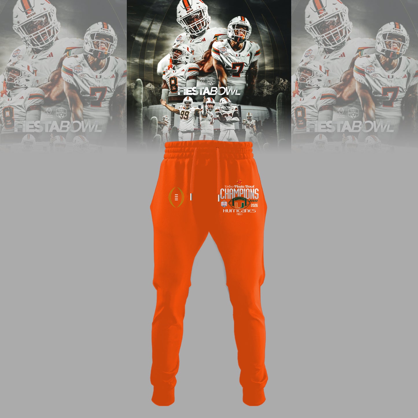 Miami Hurricanes College Football Playoff 2025 Fiesta Bowl Champions Combo Hoodie