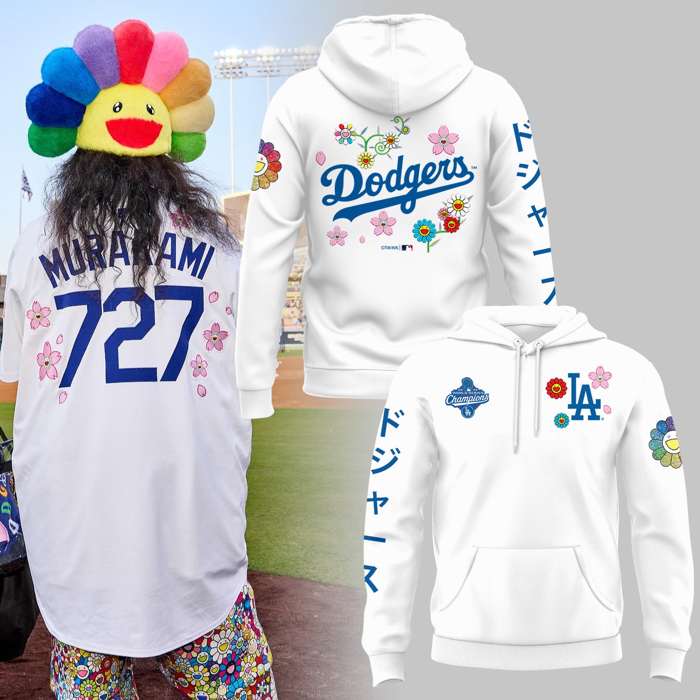 Los Angeles Dodgers 2025 WS Champions x Takashi Murakami Limited Edition Hoodie