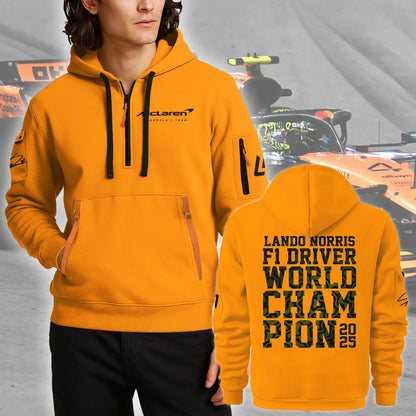 Champion From #4 to #1 Lando Norris McLaren F1 Team Hoodie Half Zip