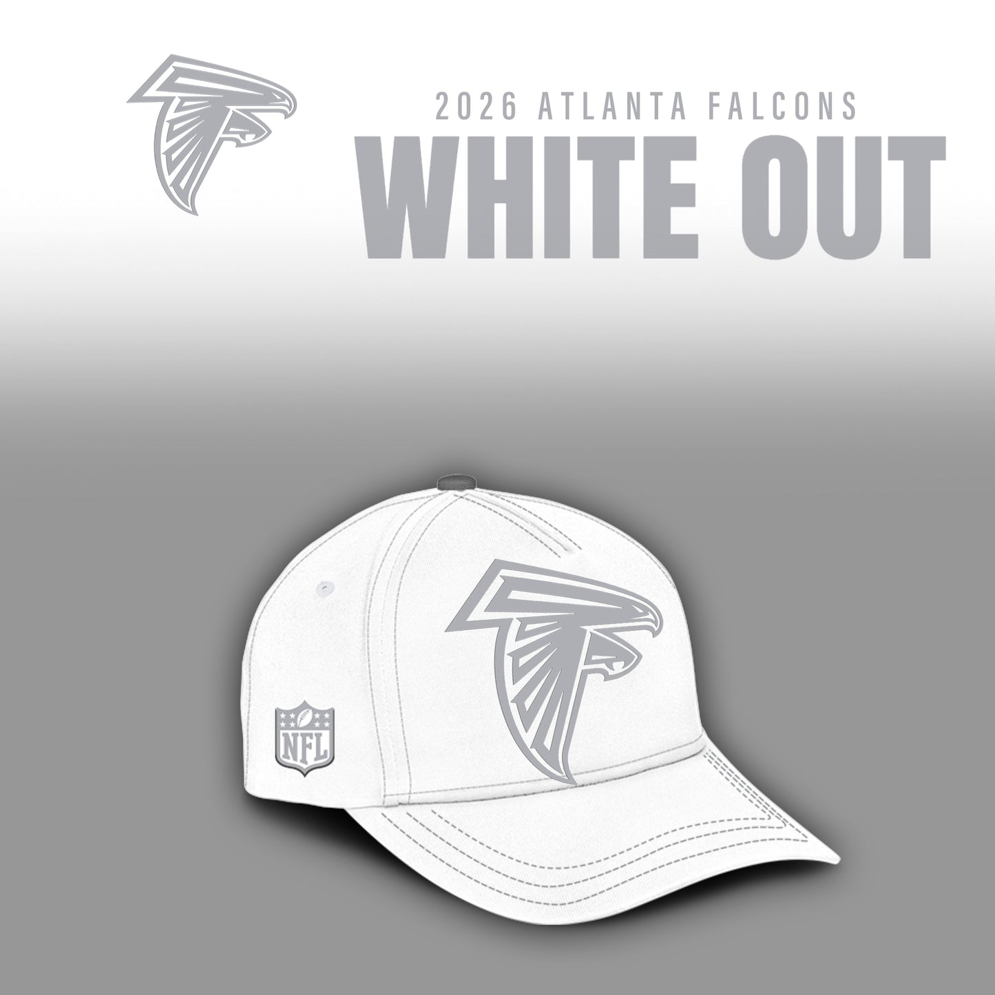 Atlanta Falcons 2025 Winter White Out Combo TShirt