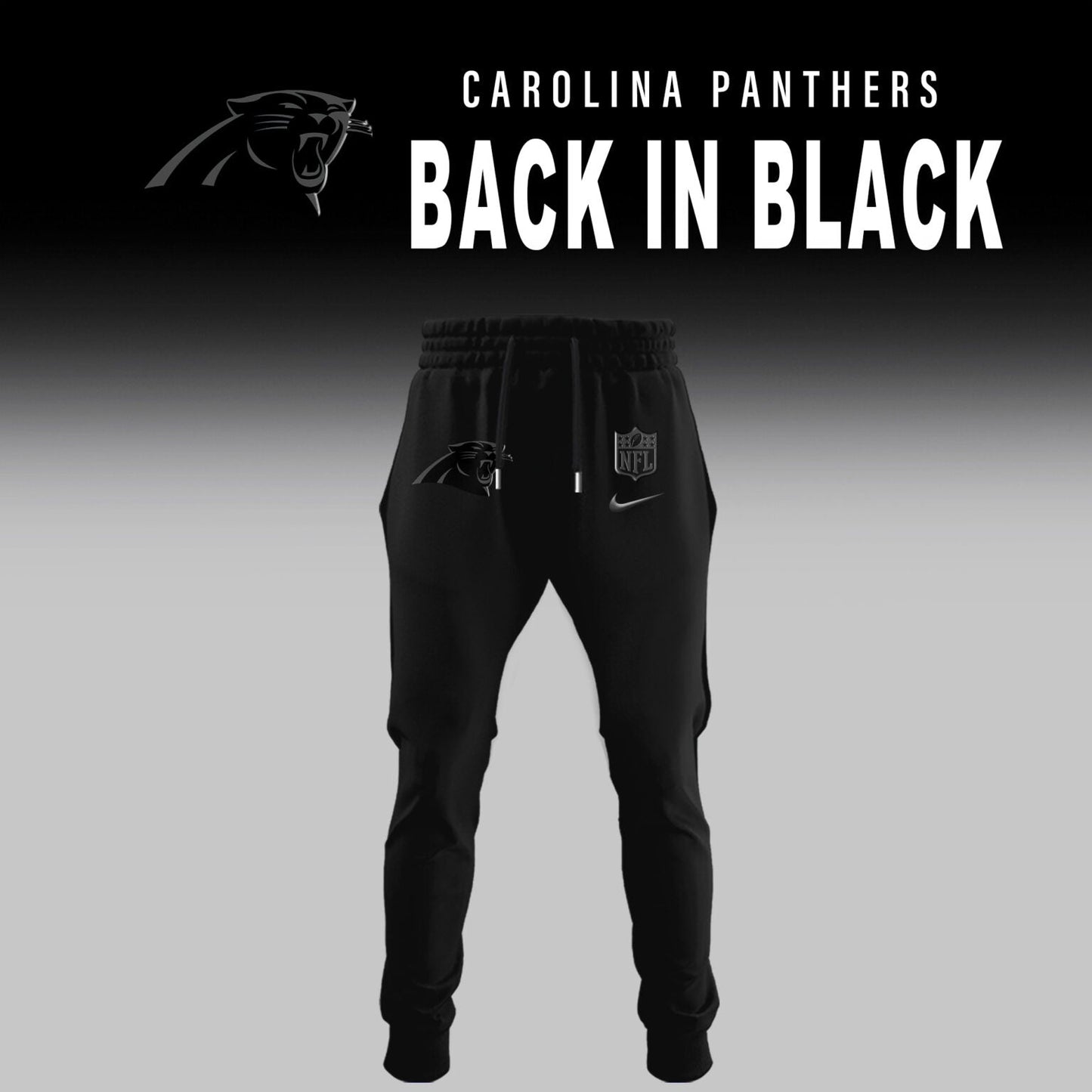 Carolina Panthers Back In Black Half Zip Hoodie