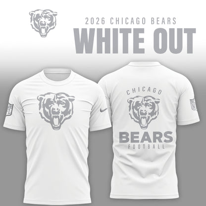 Chicago Bears 2025 Winter White Out Combo TShirt