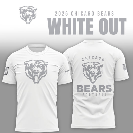 Chicago Bears 2025 Winter White Out Combo TShirt