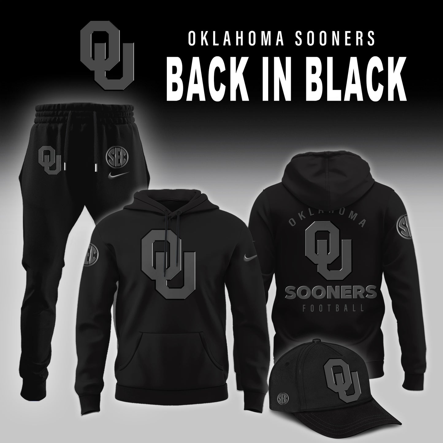 Oklahoma Sooners Football Back in Black 2025 Combo Hoodie