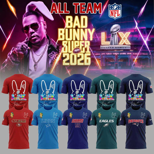 ALL TEAM NFL x Bad Bunny Super Bowl 2026 Combo T-Shirt