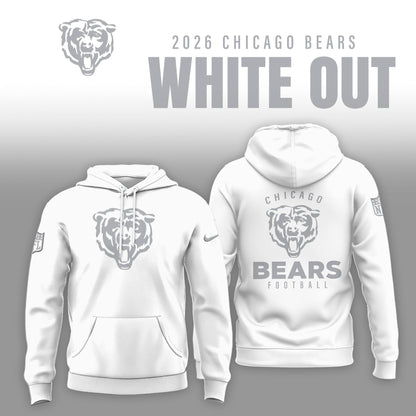 Chicago Bears 2025 Winter White Out Combo Hoodie