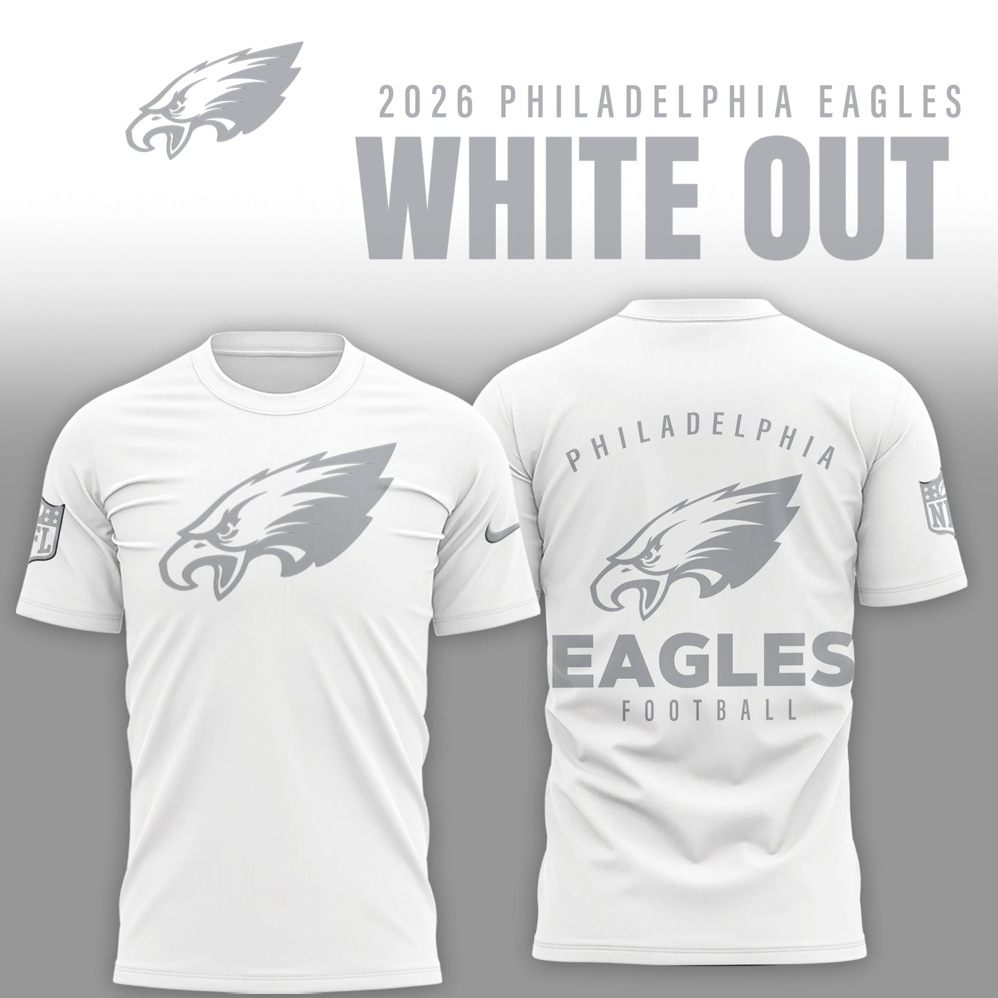 Philadelphia Eagles 2025 Winter White Out Combo TShirt