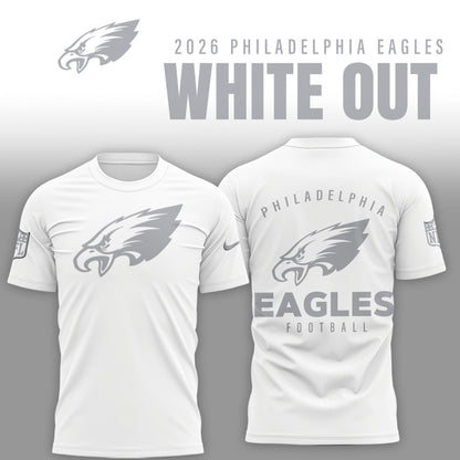 Philadelphia Eagles 2025 Winter White Out Combo TShirt