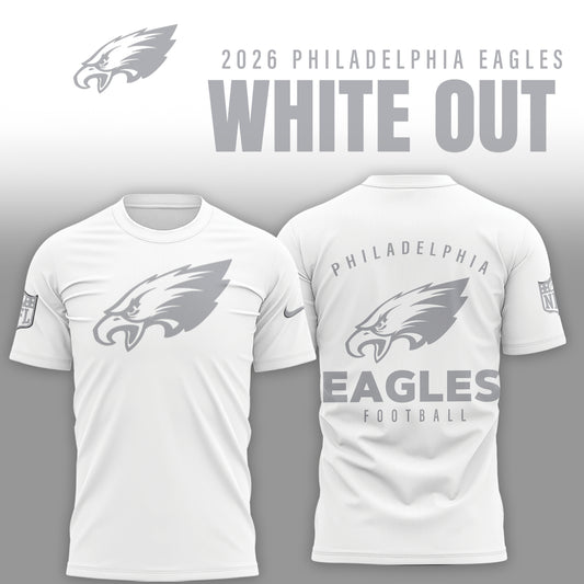 Philadelphia Eagles 2025 Winter White Out Combo TShirt