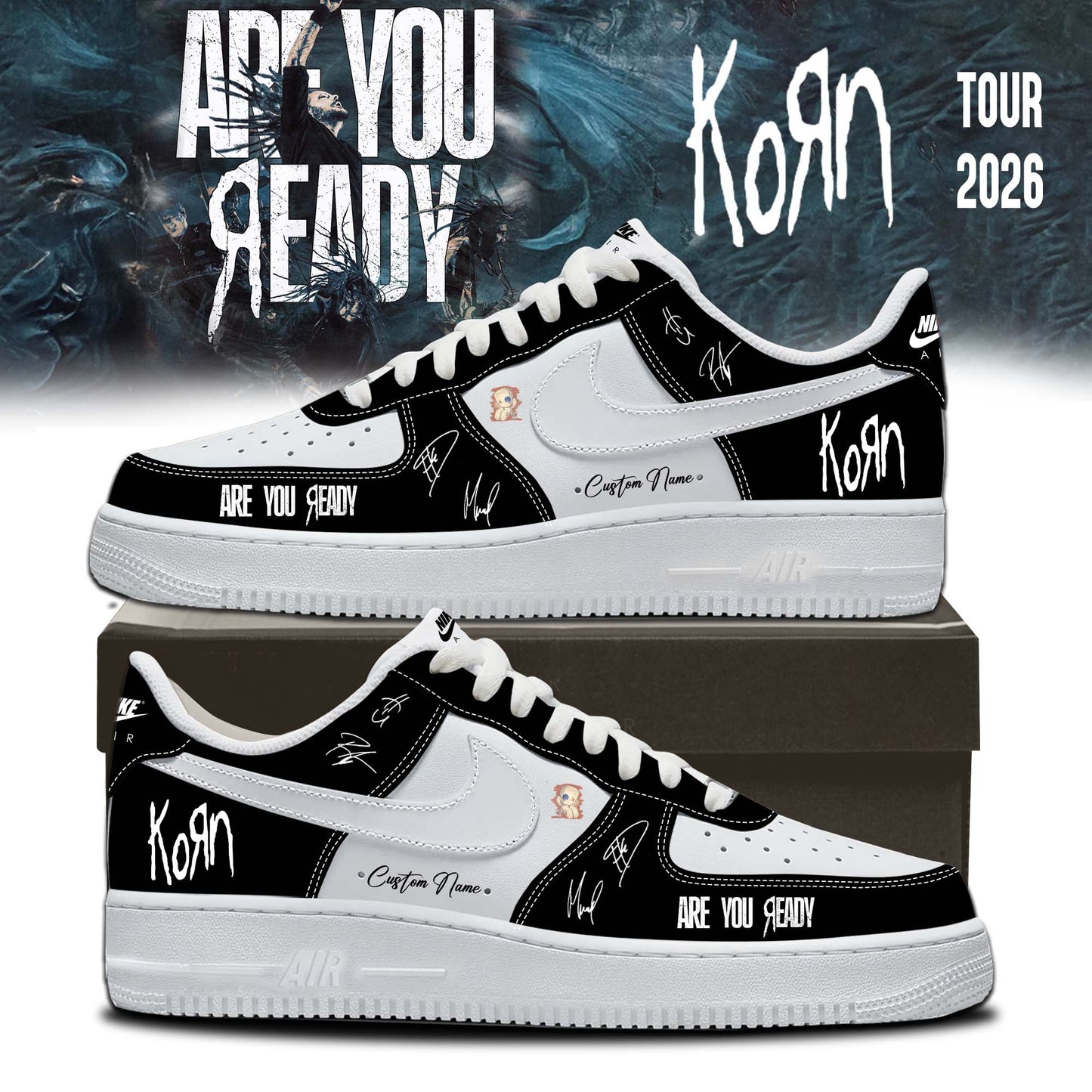 KORN “ARE YOU READY” Tour 2026 Limited Edition Signature AF1 Sneakers
