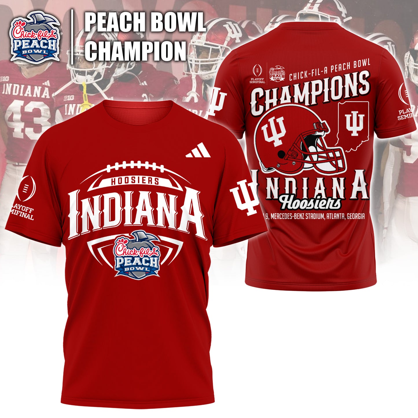 Indiana Hoosiers Football Champions Peach Bowl 2025/26 T-Shirt