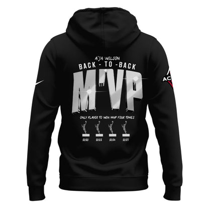 Unisex Las Vegas Aces A’ja Wilson Playa Society Black 2025 WNBA MVP Hoodie