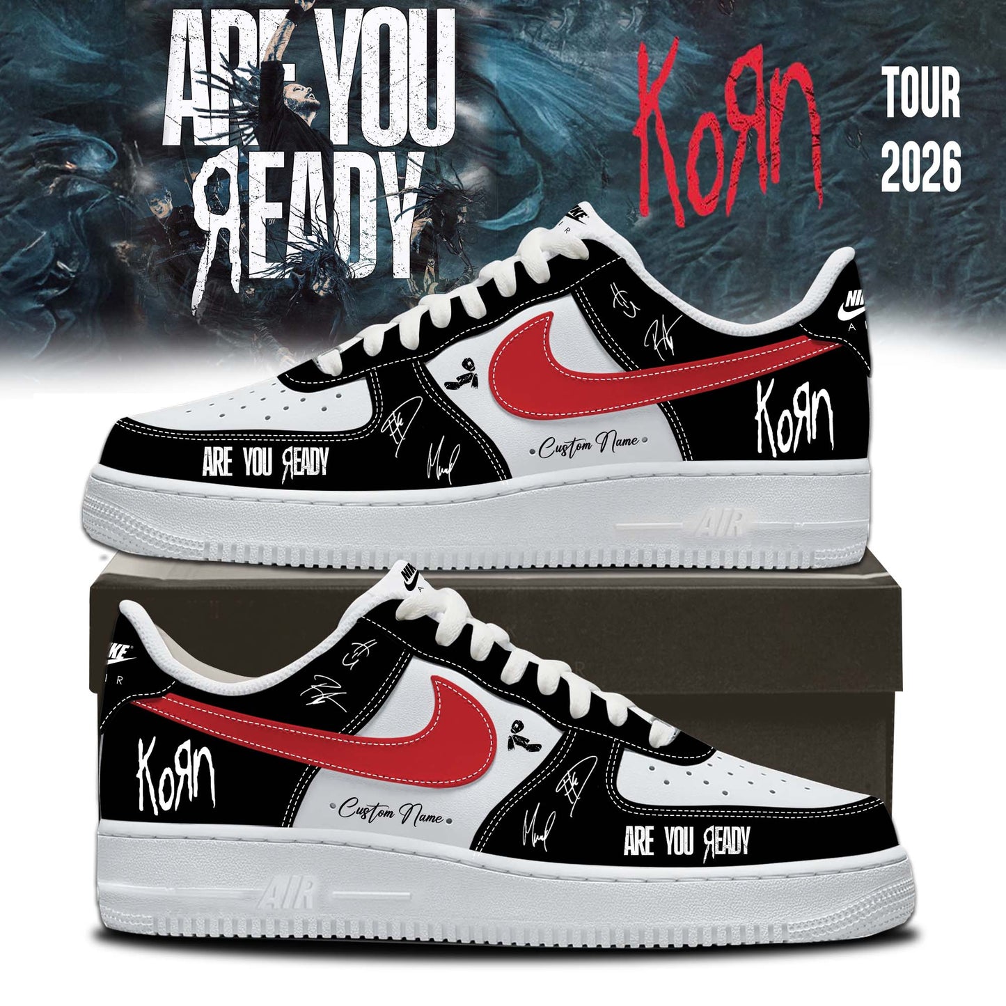 KORN “ARE YOU READY” Tour 2026 Limited Edition Signature AF1 Sneakers