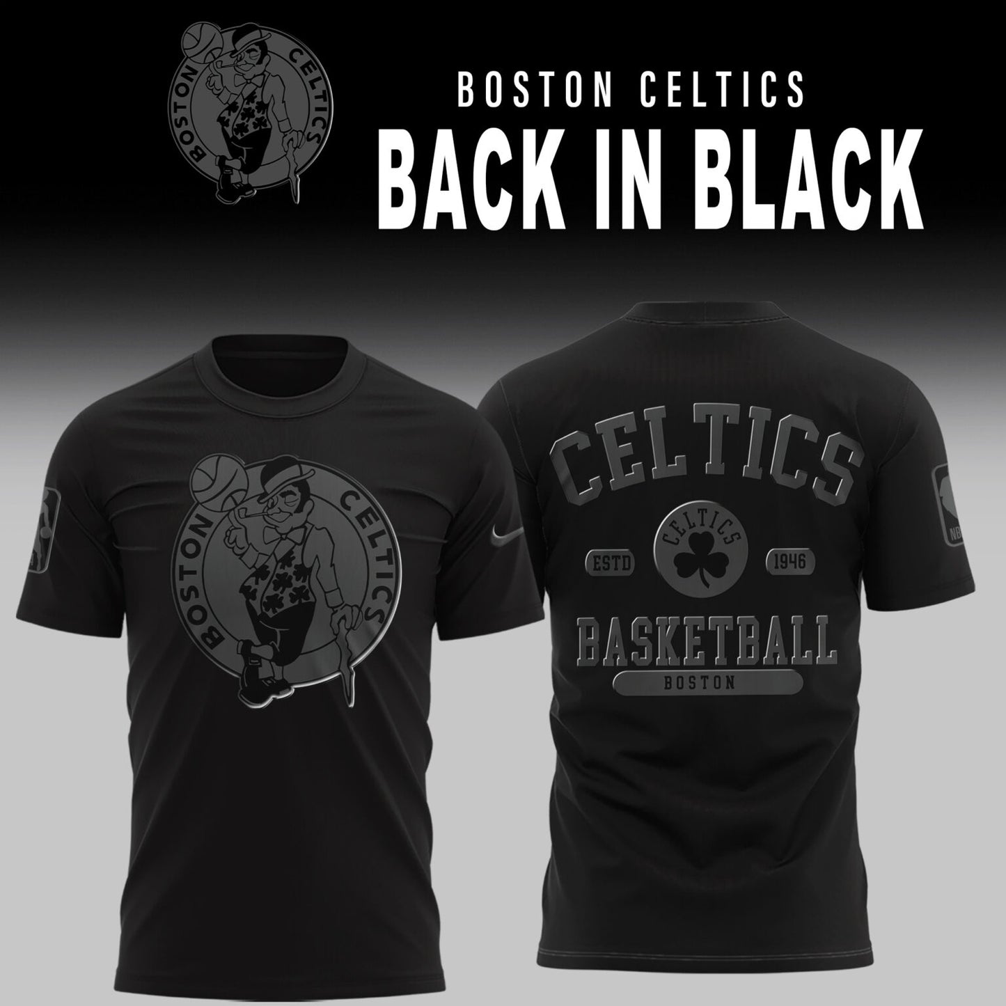Boston Celtics Back in Black Limited Edition T-Shirt