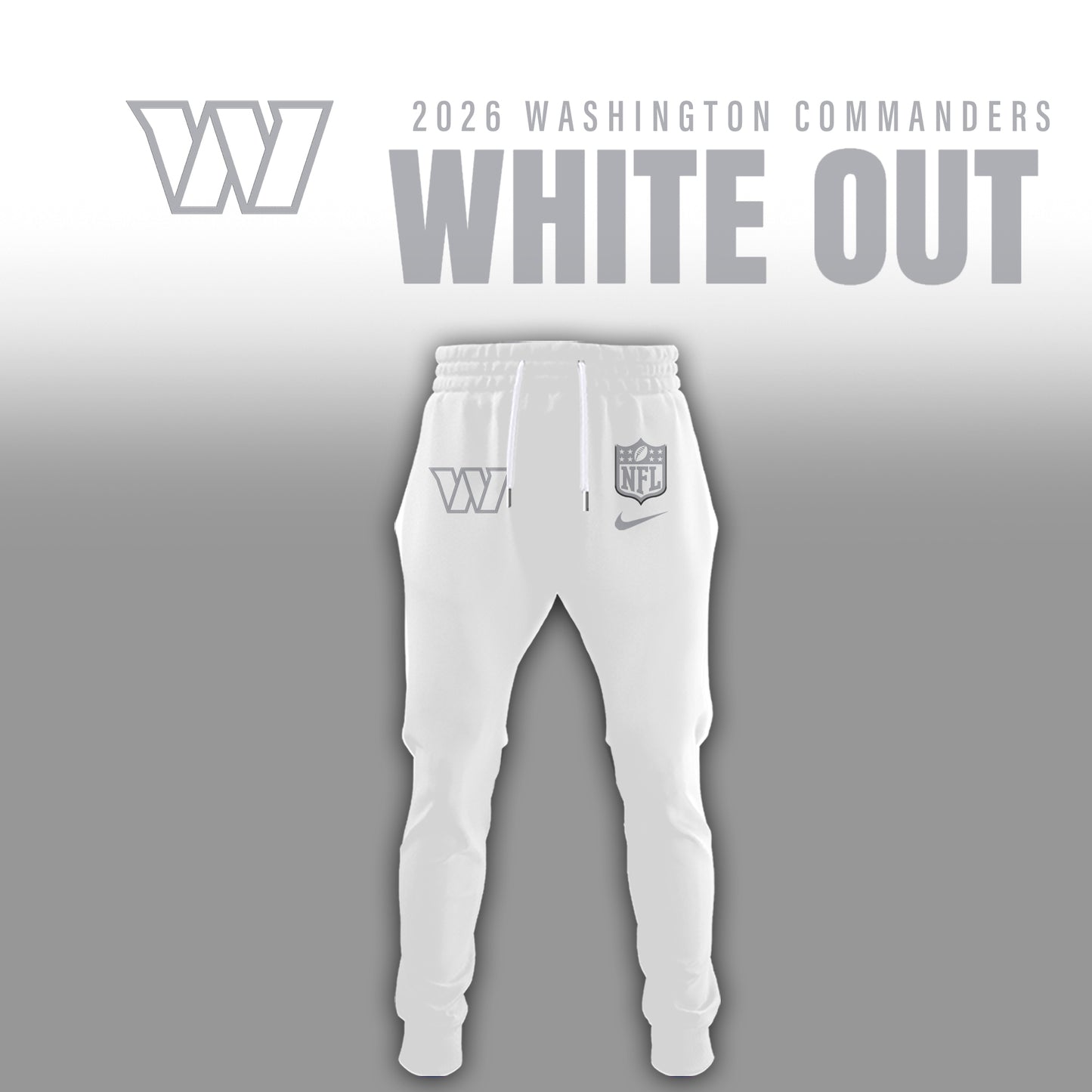Washington Commanders 2025 Winter White Out Combo TShirt