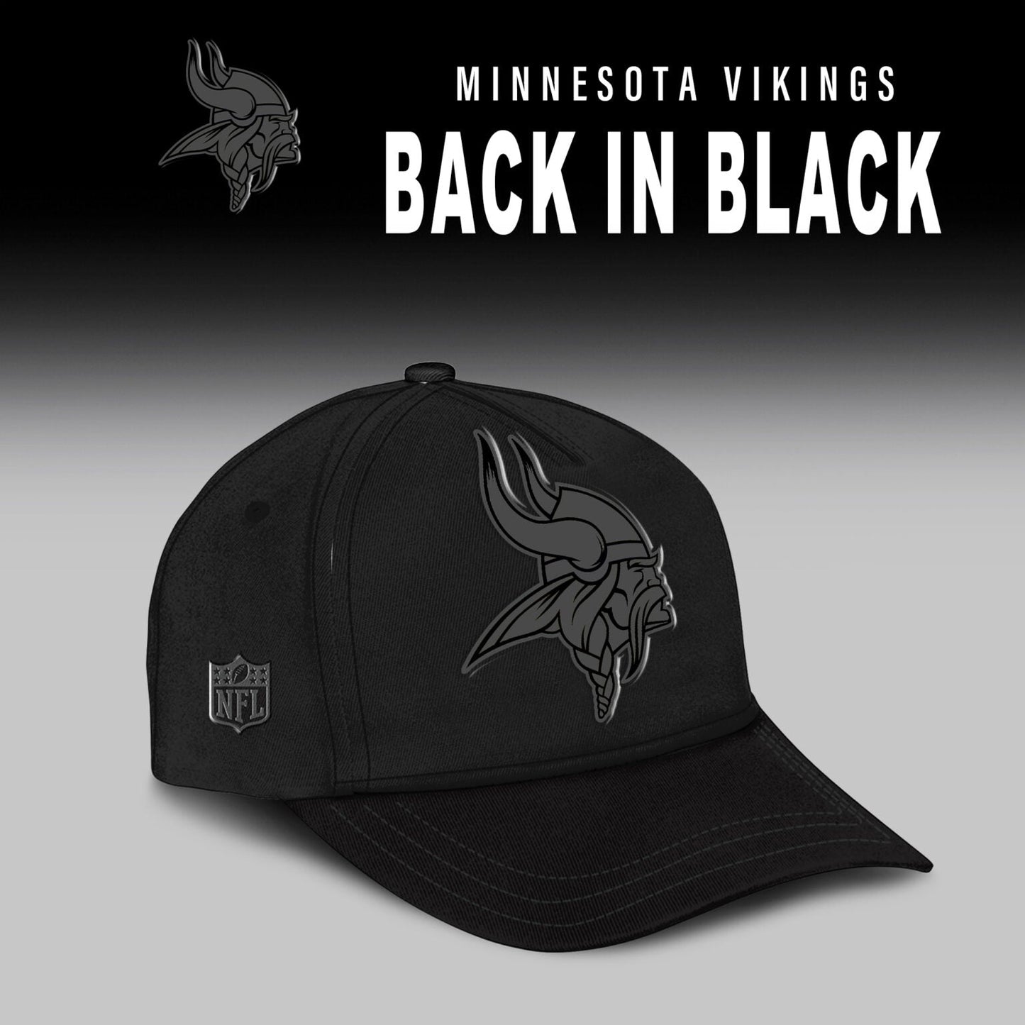Minnesota Vikings Back In Black Half Zip Hoodie