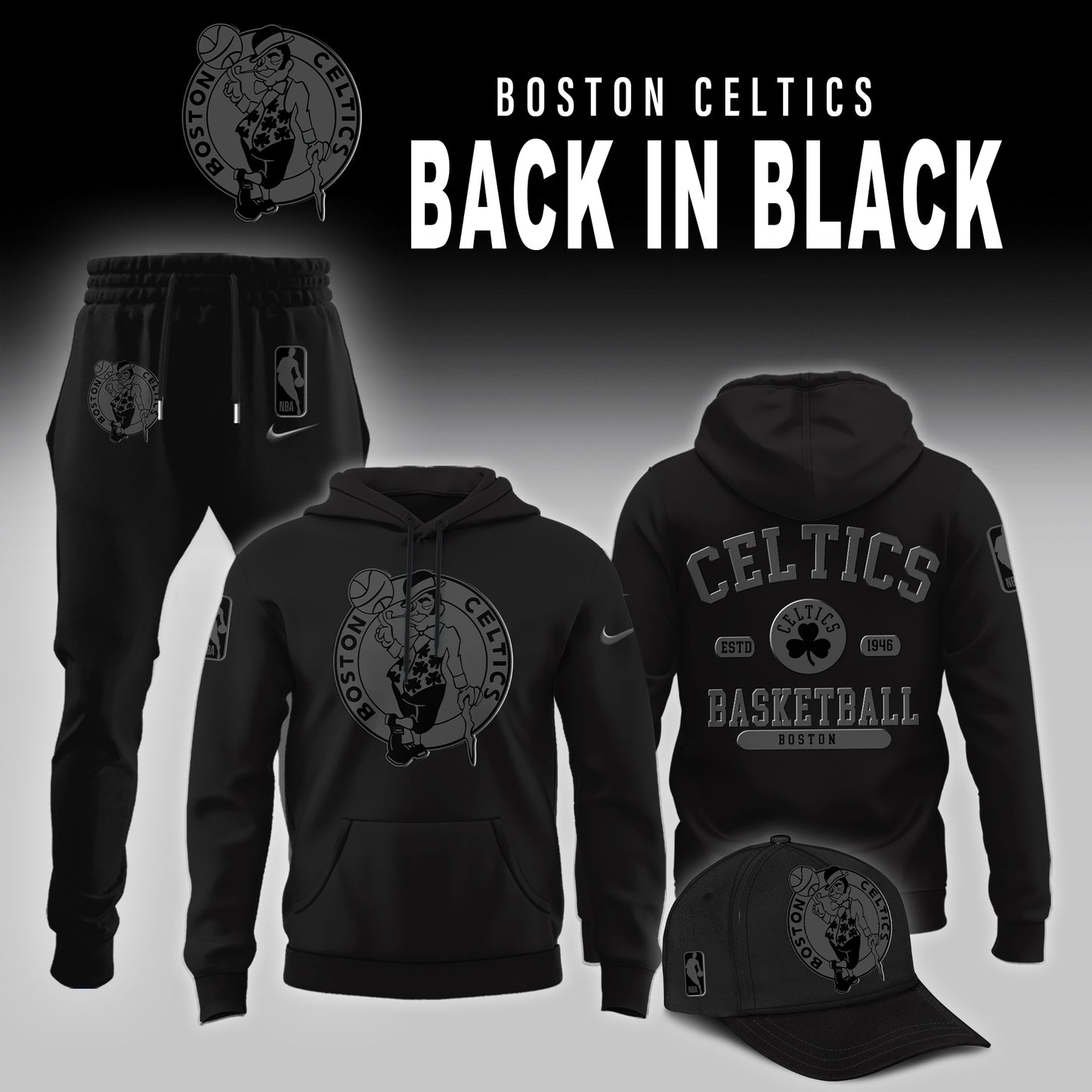 Boston Celtics Back in Black Limited Edition Hoodie