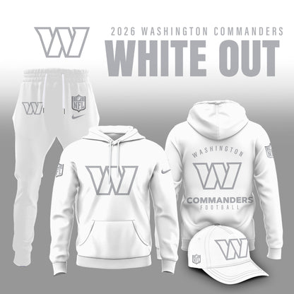 Washington Commanders 2025 Winter White Out Combo Hoodie