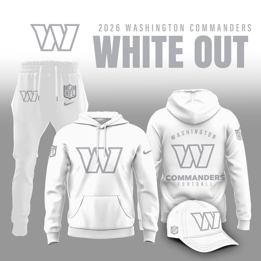 Washington Commanders 2025 Winter White Out Combo Hoodie