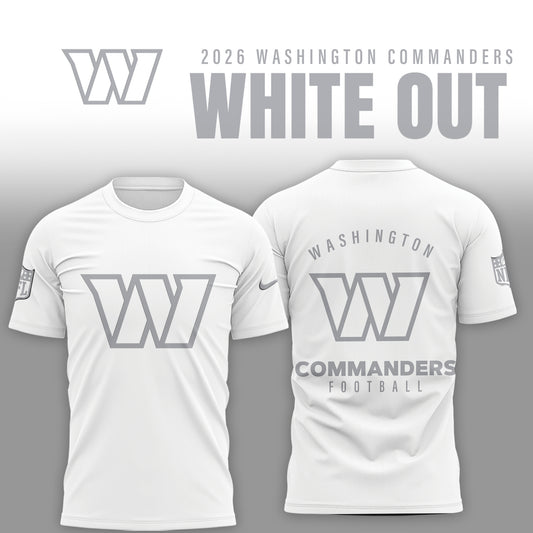 Washington Commanders 2025 Winter White Out Combo TShirt