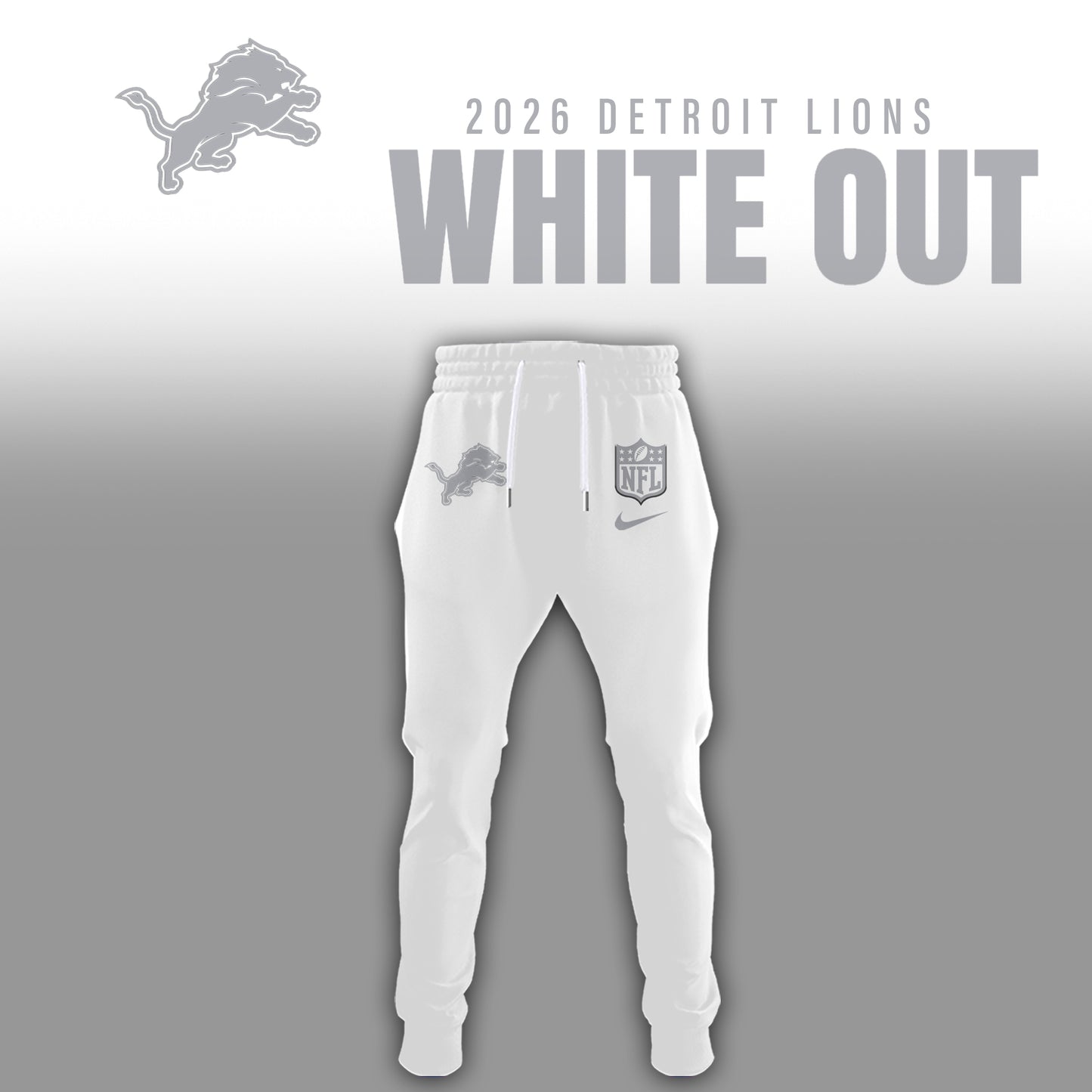 Detroit Lions 2025 Winter White Out Combo TShirt