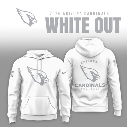 Arizona Cardinals 2025 Winter White Out Combo Hoodie