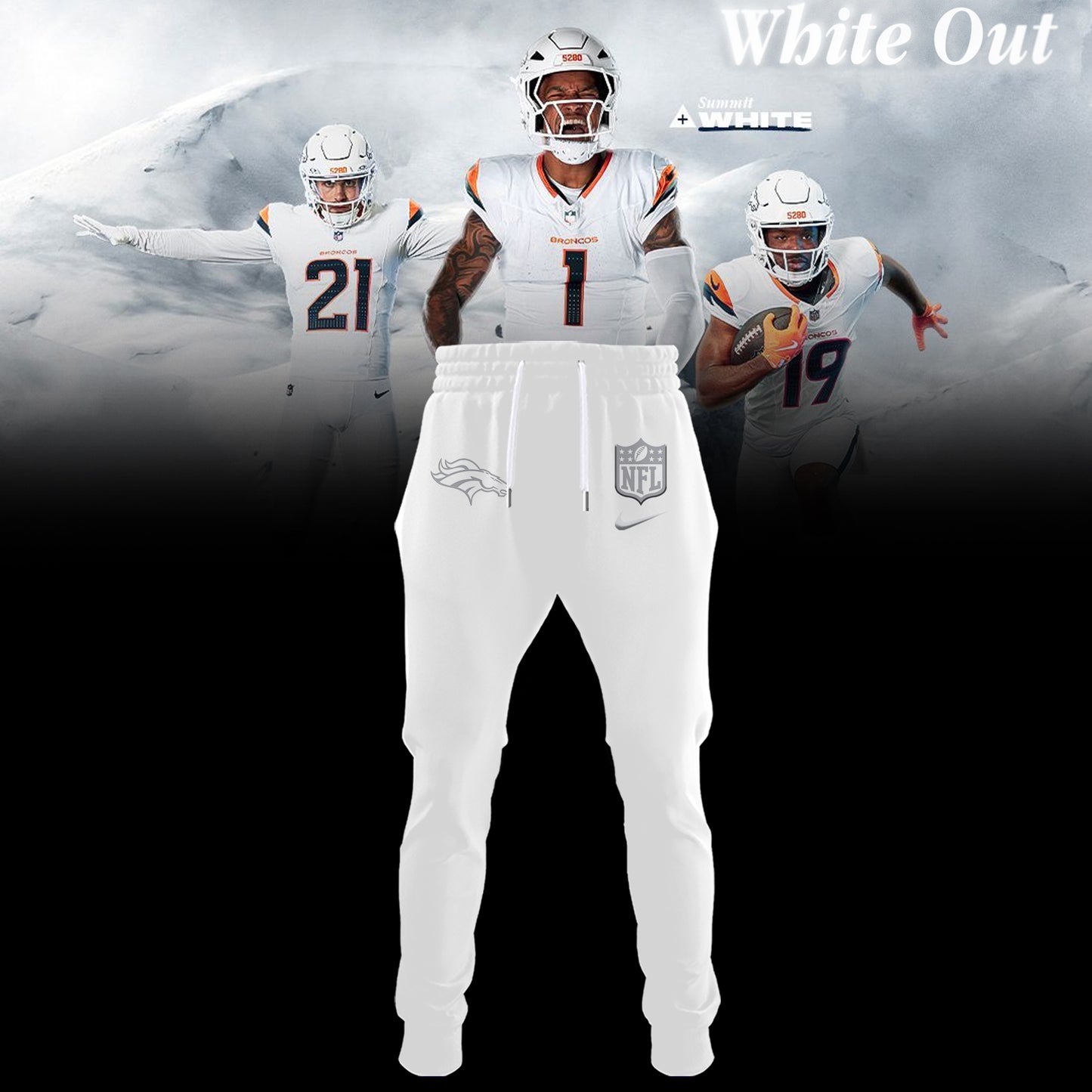 Denver Broncos White Out 2025 Limited Edition Combo Hoodie