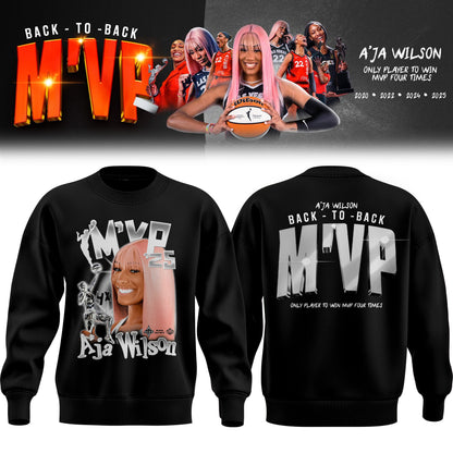 Unisex Las Vegas Aces A’ja Wilson Playa Society Black 2025 WNBA MVP Sweater
