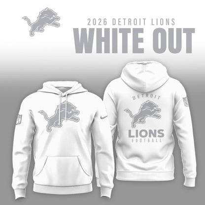 Detroit Lions 2025 Winter White Out Combo Hoodie