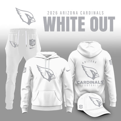 Arizona Cardinals 2025 Winter White Out Combo Hoodie