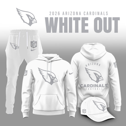 Arizona Cardinals 2025 Winter White Out Combo Hoodie
