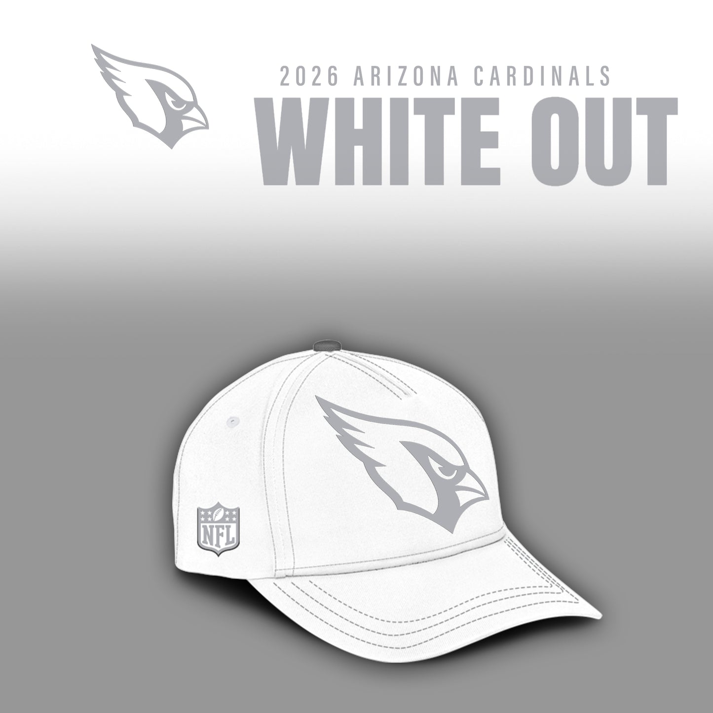 Arizona Cardinals 2025 Winter White Out Combo Hoodie
