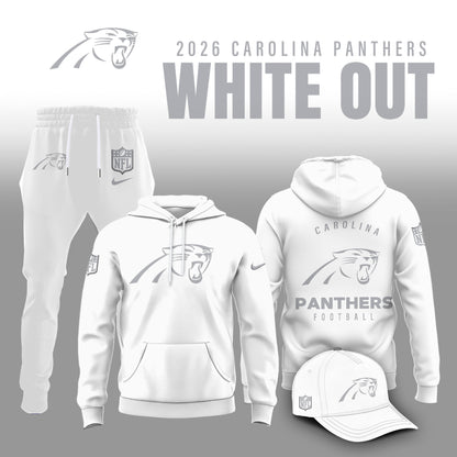 Carolina Panthers 2025 Winter White Out Combo Hoodie