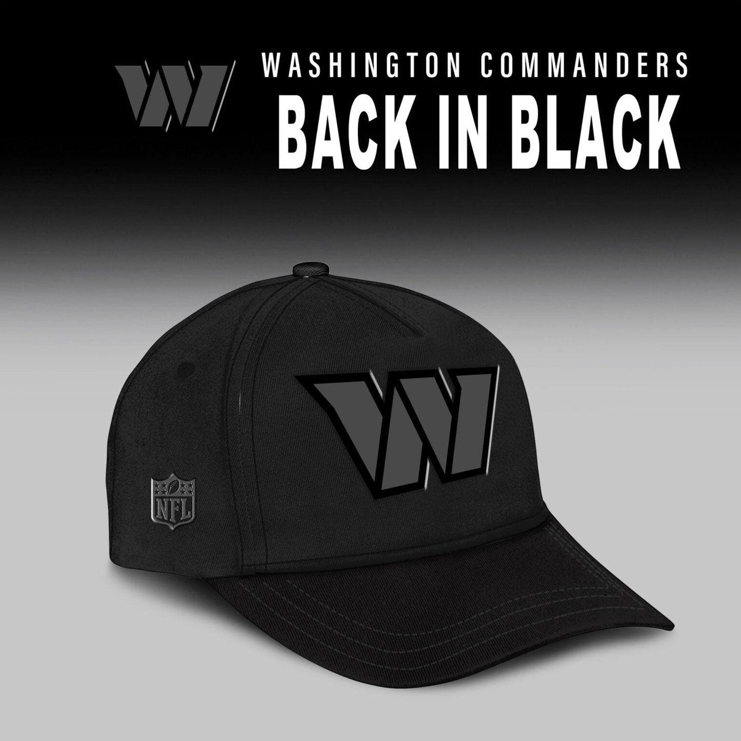 Washington Commanders Back In Black Half Zip Hoodie