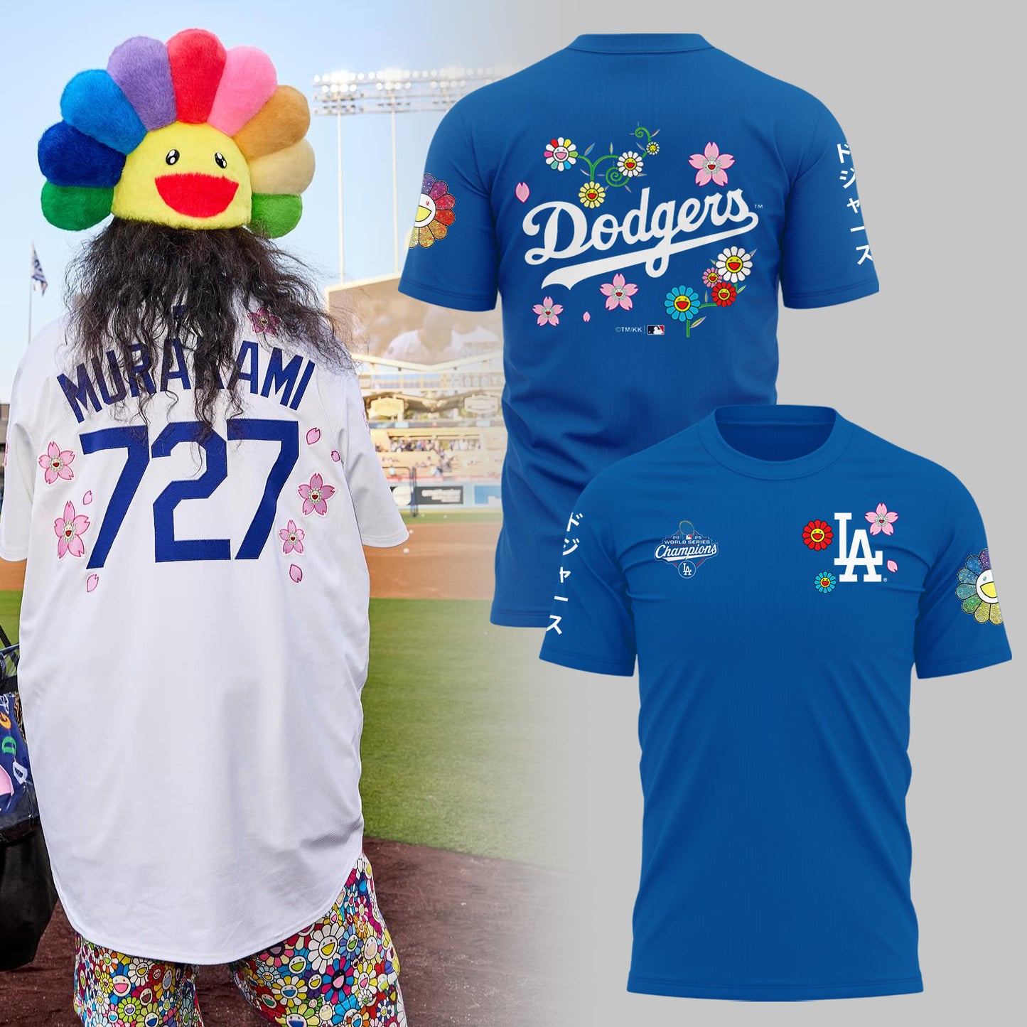 Los Angeles Dodgers 2025 WS Champions x Takashi Murakami Limited Edition T-Shirt