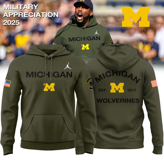 Michigan Wolverines Military Appreciation 2025 Special Hoodie