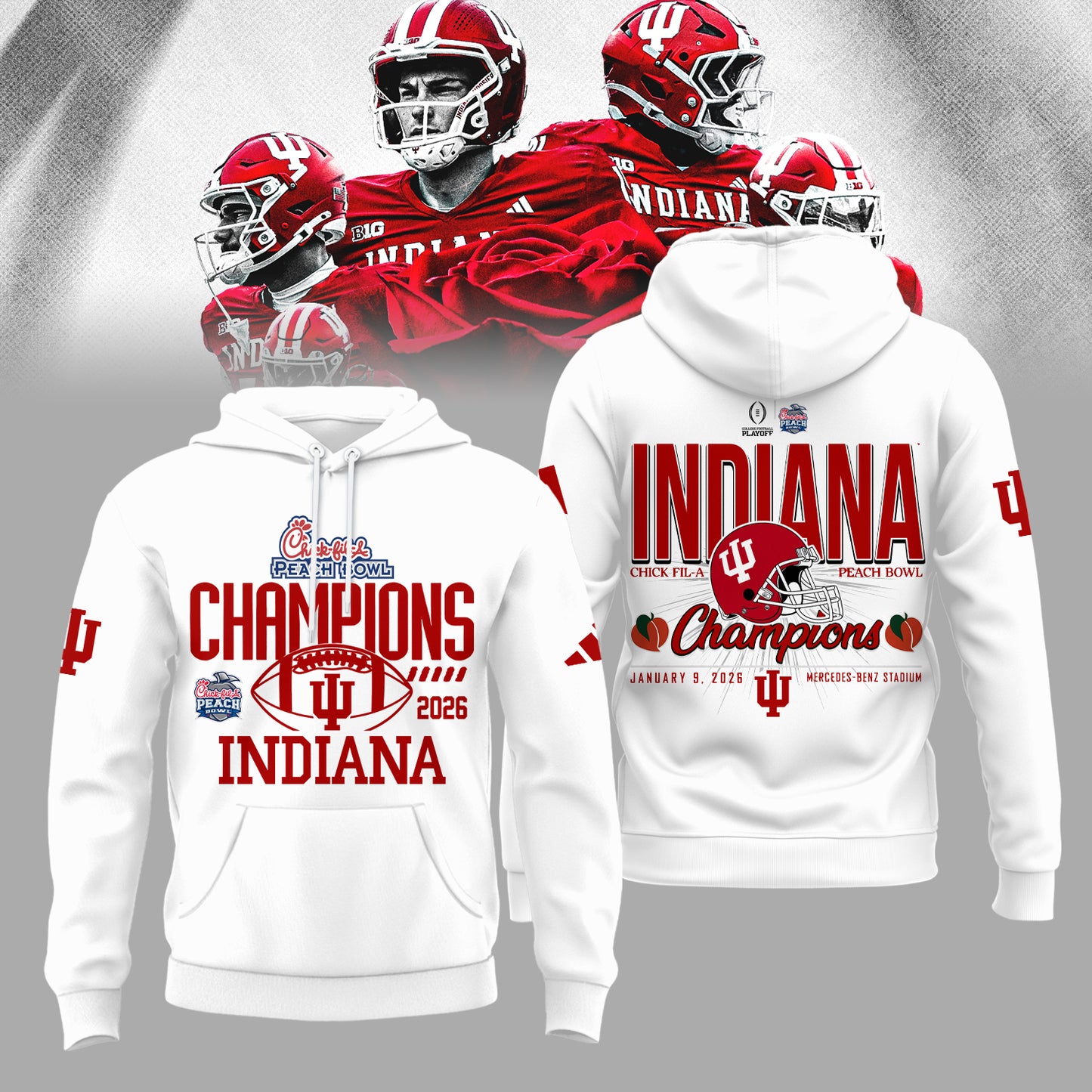 Indiana Hoosiers Football Champions Peach Bowl 2025/26 Hoodie