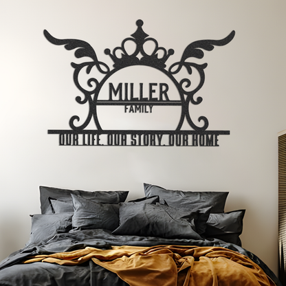 Family Name Metal Sign, Outdoor Family Name Sign, Custom Sign Family Name, Metal Monogram Sign, Family Motto Sign, Last Name Metal Decor