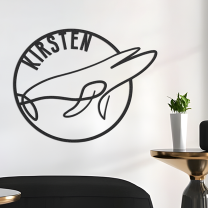 Metal Name Sign, Blue Whale Metal Sign, Metal Name Sign, Blue Whale Sign, Metal Sign, Housewarming Gift, Home Decor, Backyard Sign