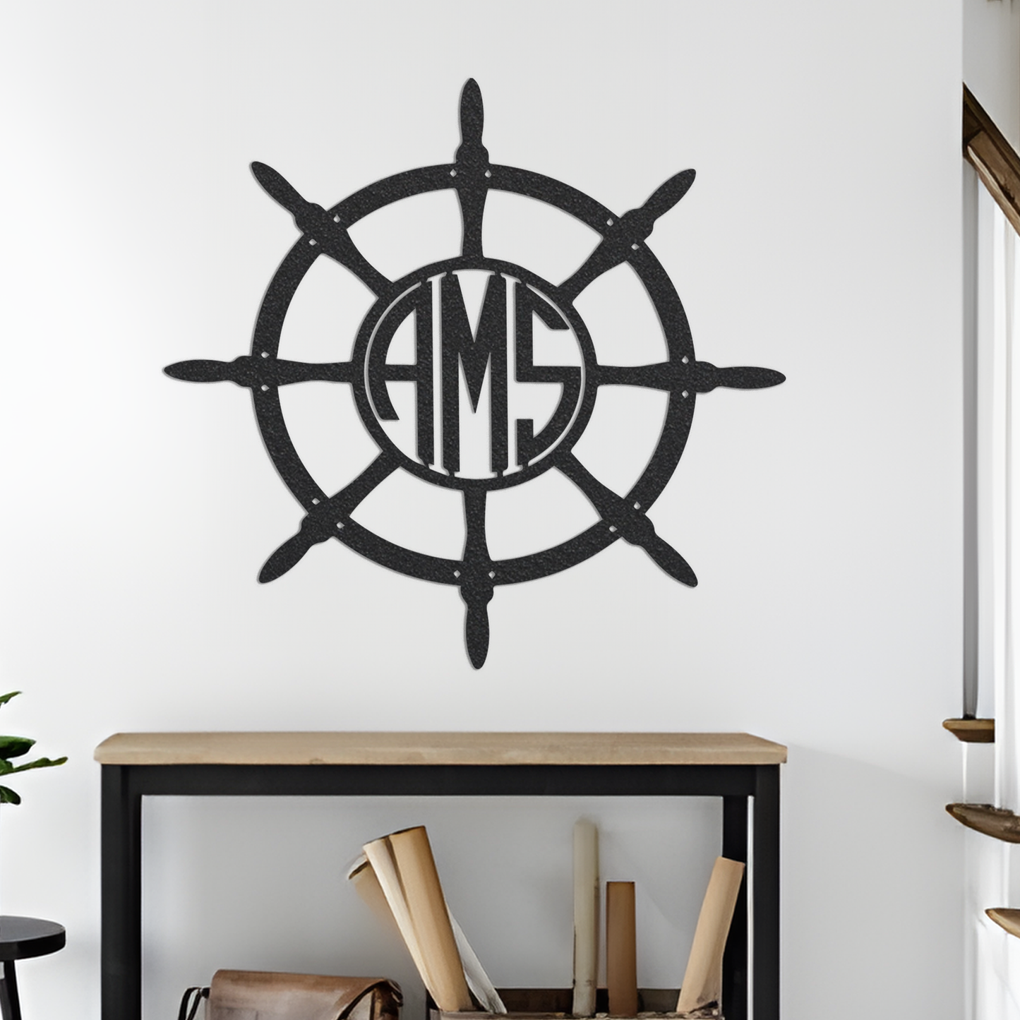 Metal Monogram Sign, Custom Metal Sign, Metal Nautical Sign, Initial Sign, Monogram Wall Decor, Metal Monogram Letters, Home Decor
