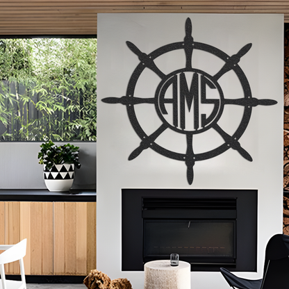 Metal Monogram Sign, Custom Metal Sign, Metal Nautical Sign, Initial Sign, Monogram Wall Decor, Metal Monogram Letters, Home Decor