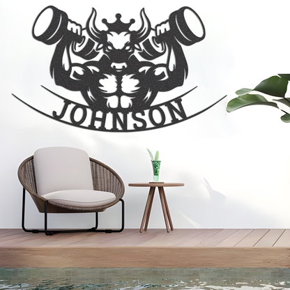 Metal Weight Lifting Name Sign, Metal Man Cave Sign, Custom Gym Metal Sign, Metal Name Sign, Working Out Sign, Custom Name Sign