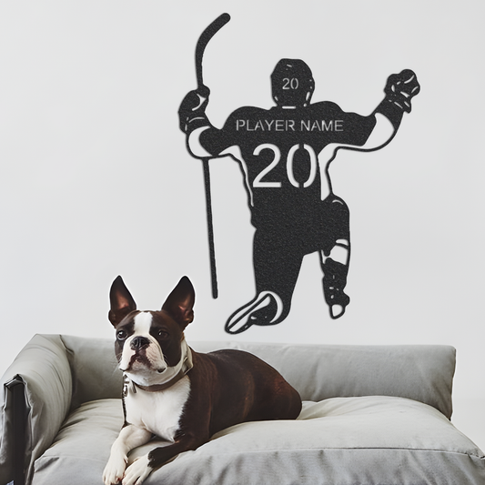Hockey Player Name Sign,Personalized Hockey Wall Art,Hockey Wall Decor,Custom Hockey Metal Sign,Hockey Stick Sign,Gift for Hockey Player