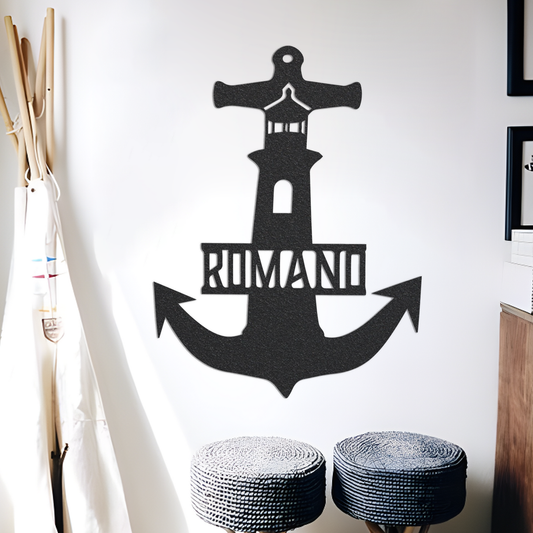 Metal Anchor Sign, Nautical Sign, Metal Anchor Sign, Home Decor Sign, Metal Front Door Sign, Housewarming Gift Idea, Wedding Gift