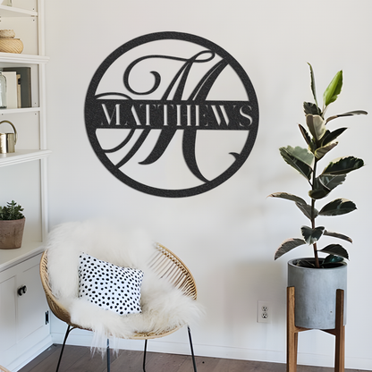 Metal Monogram Sign, Custom Metal Sign, Metal Name Sign, Personalized Gift, Personalized Sign, Housewarming Gift, Metal Wall Art, Metal Gift